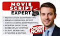 write movie script, feature film script, comedy tv series, script editing