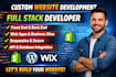 build custom website development as full stack developer front end developer