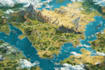design a professional fantasy map with detailed elements
