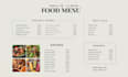 design printable professional food menu design and tv screen