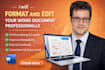 format and edit your word document professionally