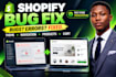fix shopify bugs, theme errors, navigation and product sold out issues