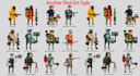 create pixel art game character sprites, animations in rpg maker or custom style