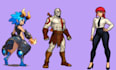 create pixel  art character , rpg  pixel character, game character, pixel sprite