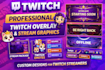 design twitch overlays animated emotes panels full stream branding twitch banner
