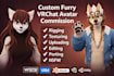 create custom 3d vtuber model, furry anime vrchat avatar with facial tracking