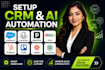 setup crm salesforce manychat pipedrive zoho hubspot trello zapier ai automation