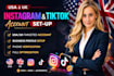 create USA UK tiktok and instagram account with warmup