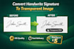 convert your signature to a transparent png