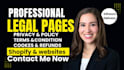 write privacy policy terms and conditions for shopify website