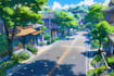 draw anime background style, visual novel bg, 2d art
