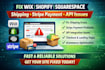fix wix shopify squarespace shipping stripe payment gateway api  landing page