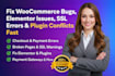 fix woocommerce bugs design SSL issues plugin conflicts elementor payment errors