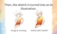 design and illustrate ai characters with hand drawn art
