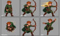 2d pixel game character animation, top down tileset game art, pixel spritesheet