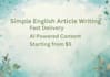 write simple english articles using ai