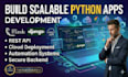 develop python web applications and backend apis with flask or django