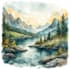 draw a watercolor landscape illustration