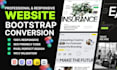 convert figma, psd to responsive html css bootstrap website with scss
