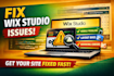 fix wix studio mobile issues, layout bugs, wix page errors, booking issues
