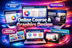 do online course graphics design, course slides, powerpoint design, course slide