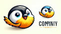 do awesome modern chickadee mascot logo only 15 hours