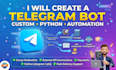 build an automated telegram bot, telegram trading bot using python and  API