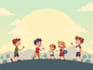 draw a full cartoon illustration