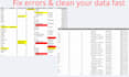 do excel data cleaning, formatting and data cleanup