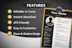 design professional ats friendly resume canva editable template bundle 2026