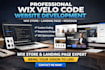 design wix velo code website development design wix store landing page redesign