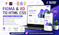 convert figma to html css, xd to html responsive bootstrap 5 tailwind