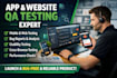 do app testing website testing QA testing and mobiles application