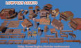 create low poly assets, buildings, props, unity, unreal asset pack, weapons, ue