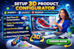 3d product configurator shopify zakeke, kickflip ,customization
