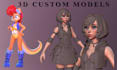 design 3d cute character, mascot, cartoon character for animation, game