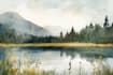 illustrate a watercolor landscape illustration