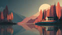 fantastic flat vector landscape illustration
