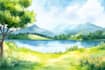 make watercolor landscape design