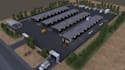 remodel warehouse complex design,render logistics hub, site plan, 3d aerial view