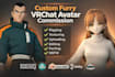 create 3d furry vrchat avatar, nsfw anime vtuber model with full body tracking