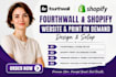 fourthwall website and shopify print on demand design, fourth wall store set up