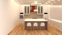 create luxury 3d kitchen design with realistic rendering