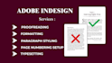 do adobe indesign project, book layout, proofread indesign book