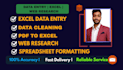 do data entry, excel, google sheets and web research expert