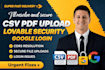 fix lovable CSV PDF file upload lovable security lovable google login lovable ai