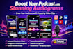 create podcast audiogram with captions and audio editing