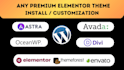 install elementor template kit and install elementor pro and customize