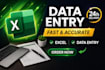 do accurate data entry, excel work and data cleaning
