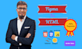 convert to tailwindcss daisyui responsive landing page